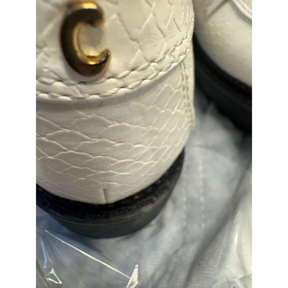 Circus by Sam Edelman Loafers Womens Size 8.5 White Lug Sole‎ Gold Hardware - Picture 10 of 10